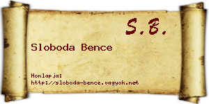 Sloboda Bence névjegykártya